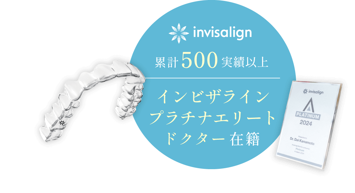 累計500実績以上 インビザラインプラチナエリートドクター在籍